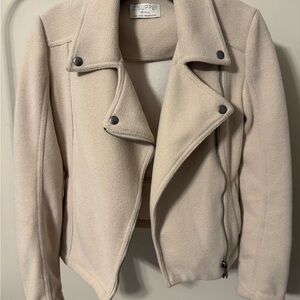 Z Supply Women's Beige Leather Jacket